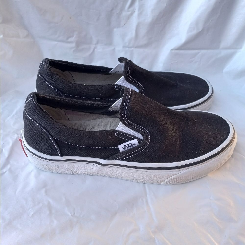 Vans Slip On Black Sneakers Shoes Size Men 4.5 Women 6